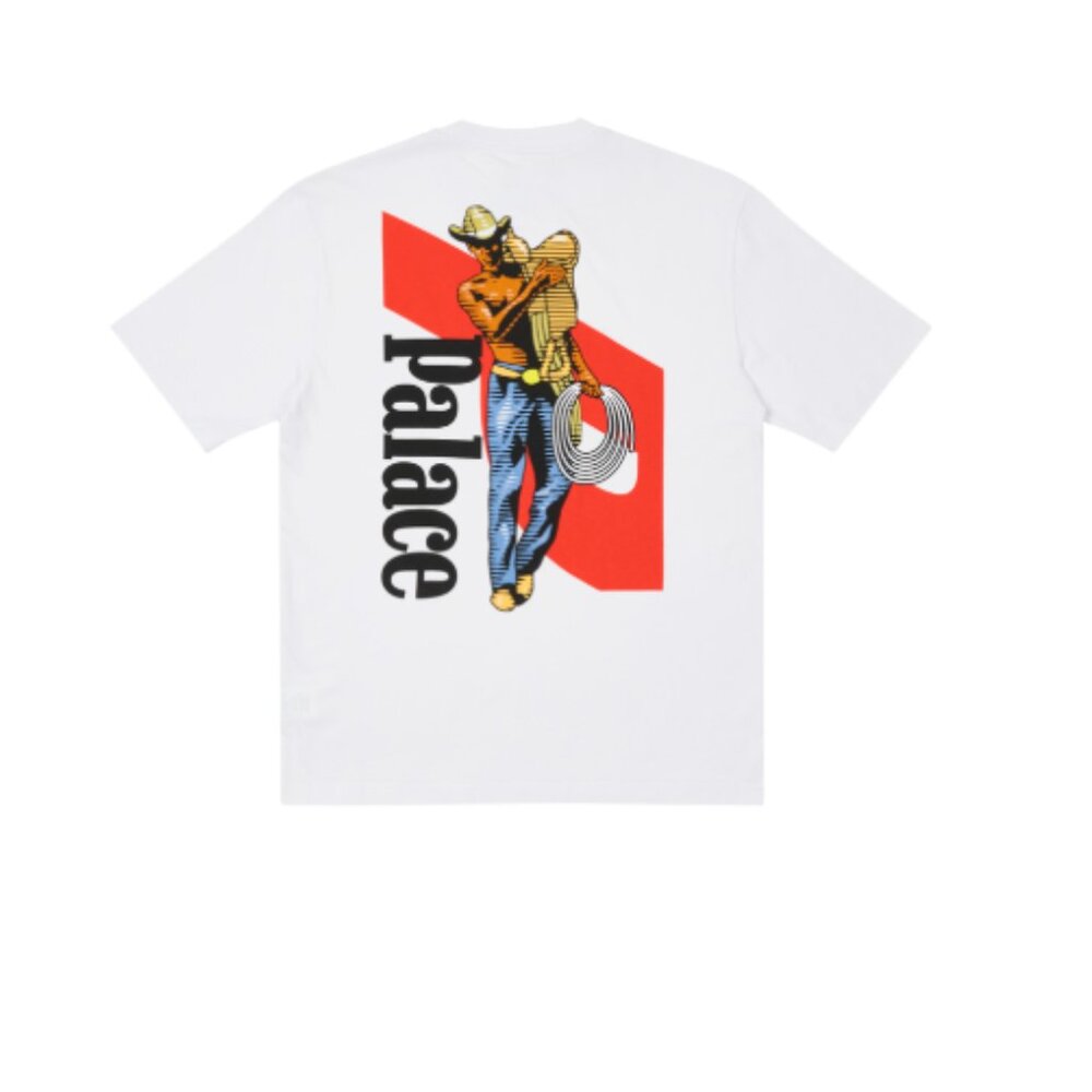 Palace Skateboards Saves T-Shirt Tee White Size XL Cowboy Adventure